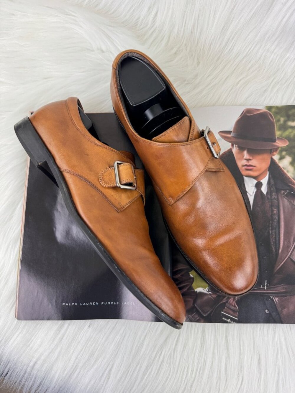 Joseph Abboud Dixon Single Monk Strap Dress Shoes Loafers Sz US 9.5 Light Brown